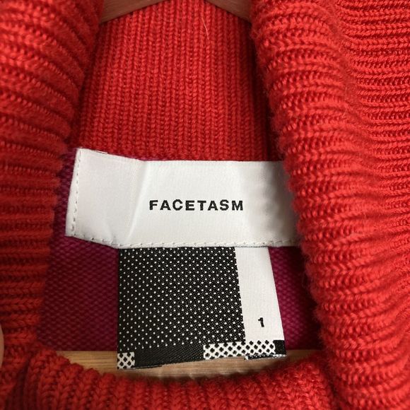 FACETASM Pink Wool Colorblocked Turtleneck Sweater Size 1 Or Small - Picture 12 of 12